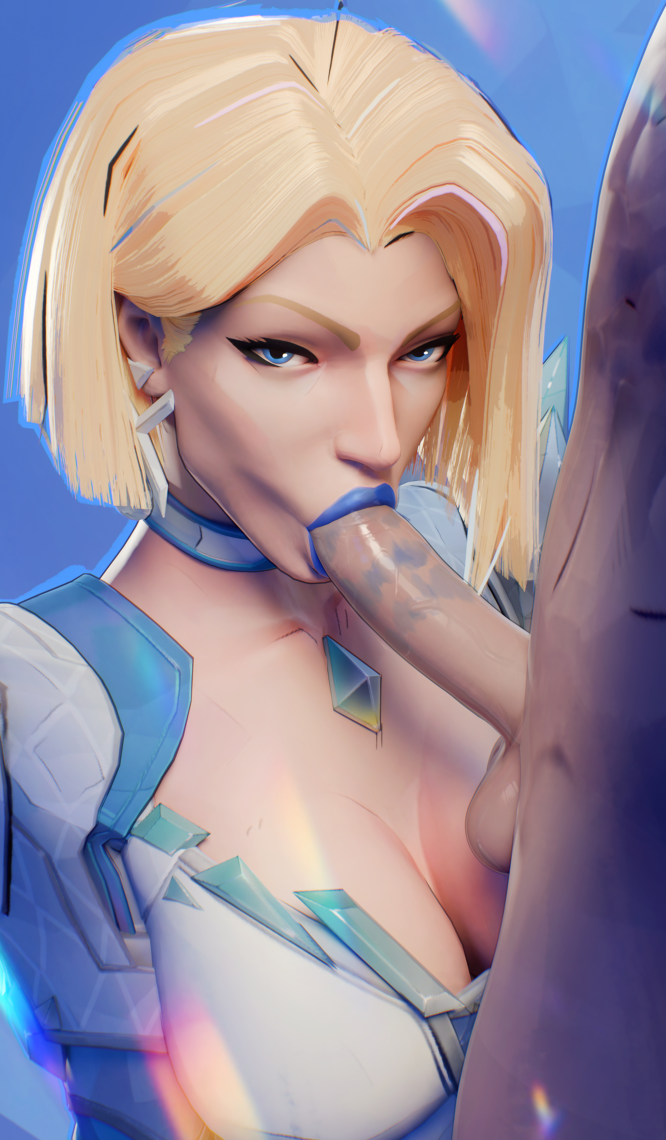 Emma Frost sucking cock