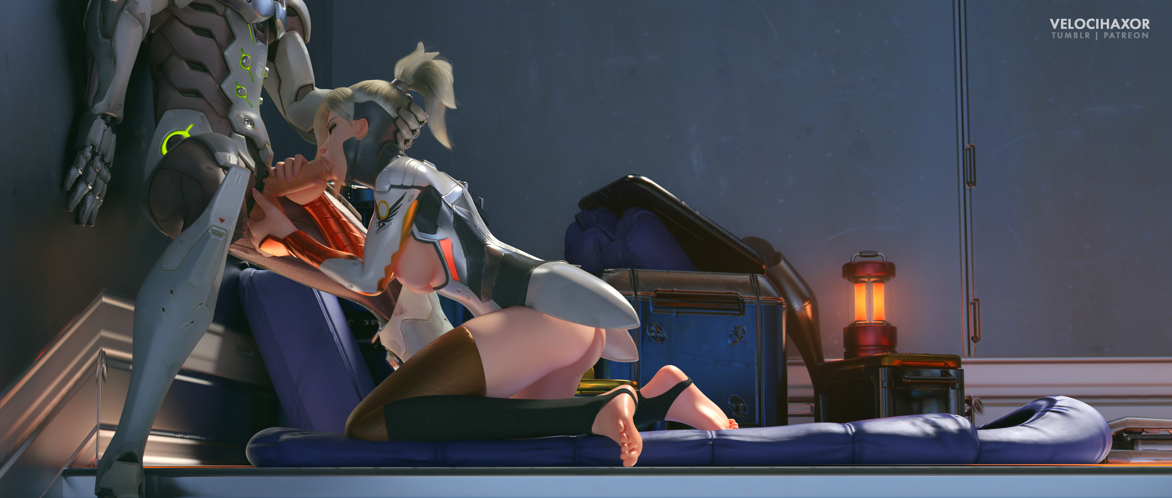 velocihaxor: Mercy and Genji’s post-mission de-stress part VI-b + recap (The finale?!) Links 4K+: Dropbox / Imgur Patreon Full Set: Imgur RE: Tumblr-pocalypse You already know what’s up. Discord: Velocihaxor#6969 Fritz’s Discord server: discord.gg/6peu8Jk I’ll be primarily posting stuff on my recently revived reddit account. (Well… in the future) Reddit: reddit.com/user/_velocihaxor Patreon: patreon.com/velocihaxor Aaand to a lesser extent: Twitter: twitter.com/velocihaxor I use twitter for non-smut stuff so…… This will be the final image of the set. And most likely the final post on tumblr. Goodnight, sweet prince. ‘Twas a good 7-ish months Automated/Scheduled evening reboob
