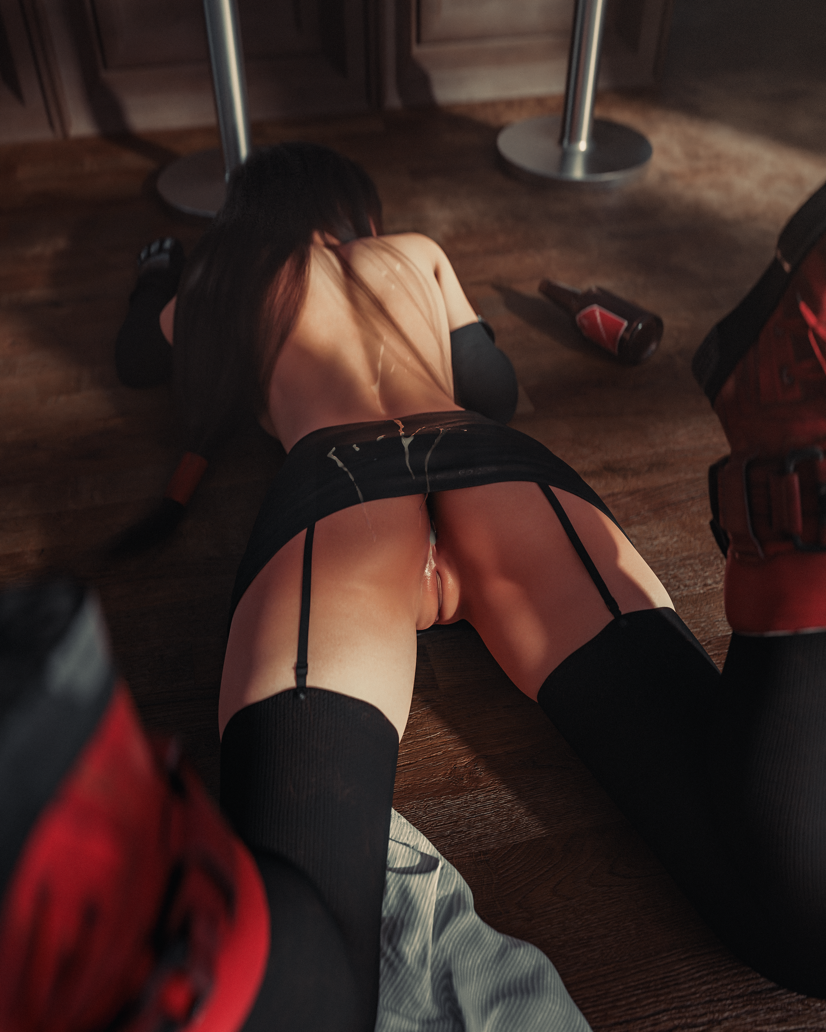 Tifa Lockhart lying on the floor after anal sex.