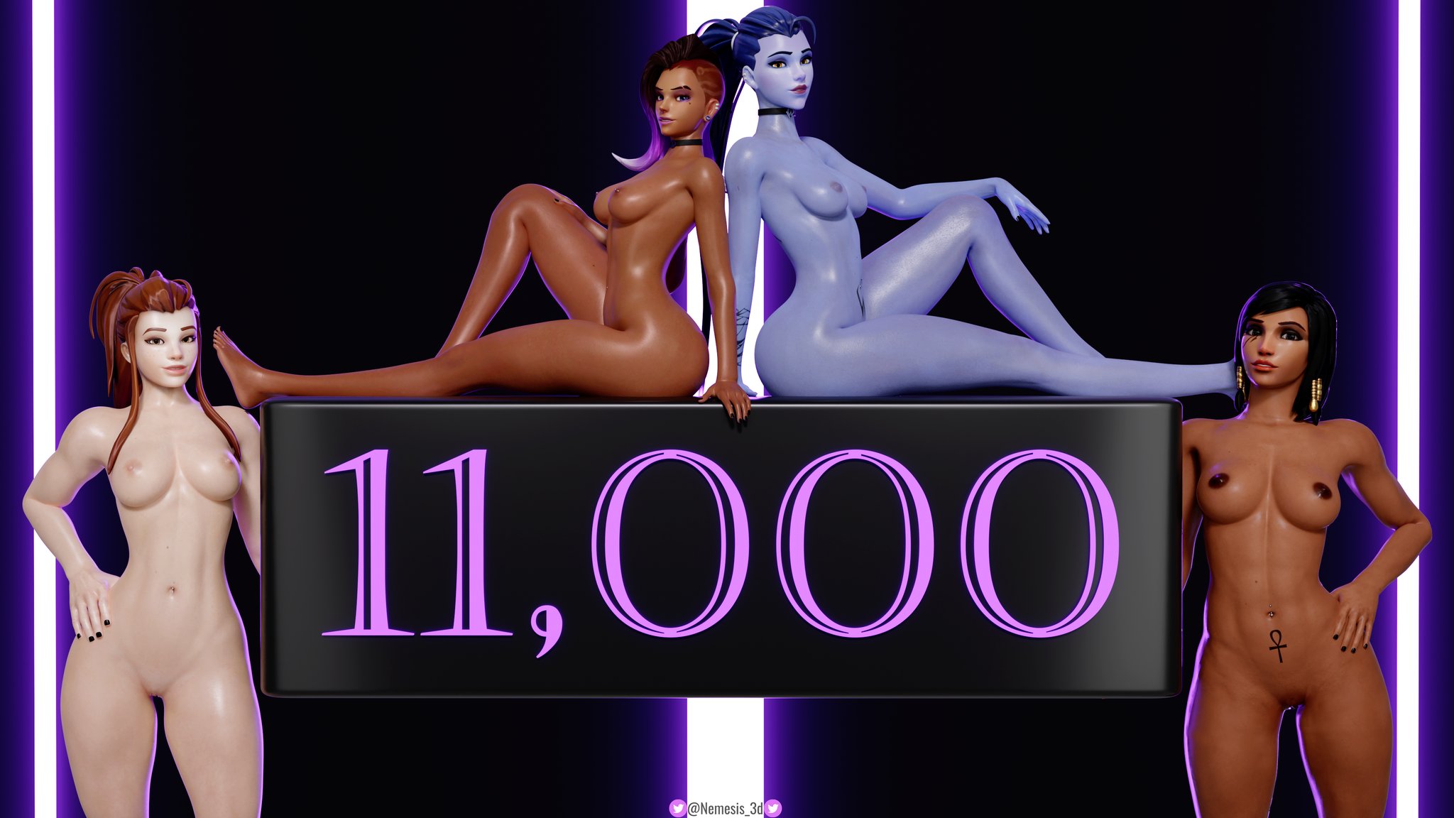 💜11000 Follower special!💎
Thank you all so much for 11k followers!
Here's a belated and half-assed milestone pic lmao!😂
Thanks again for all the continued support!🥰
⬇️Download here in 4k⬇️
https://t.co/4jEyQ1rvbQ
#Overwatch #Sombra #Widowmaker #Pharah #Brigitte #NSFW https://t.co/nQMC2WRkxu