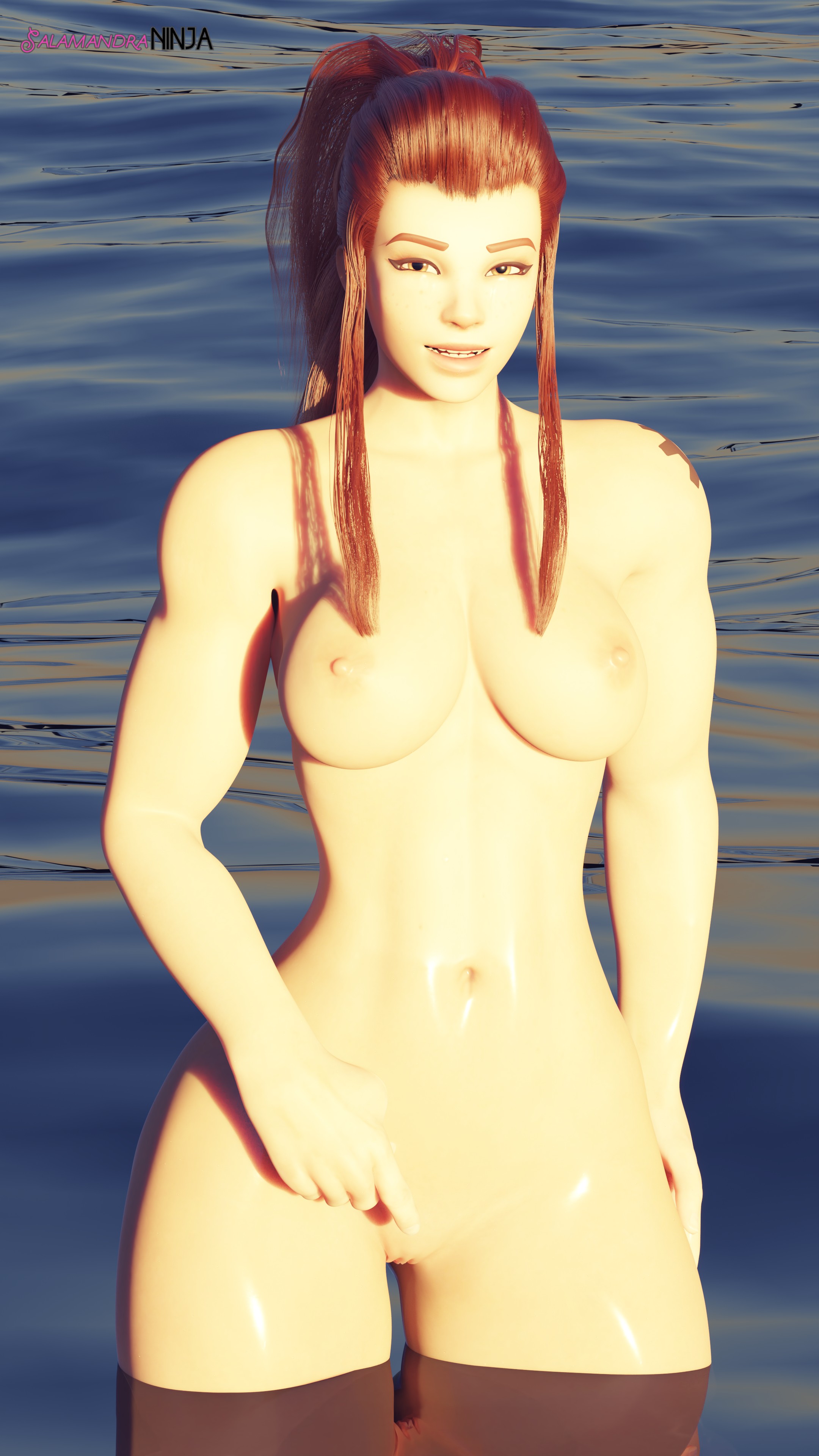 Nothing like watching the sun rise over the ocean.
Also butt.
Brigitte model by @FireboxStudio
Particle hair by @currysfm https://t.co/I0HS8fM46d