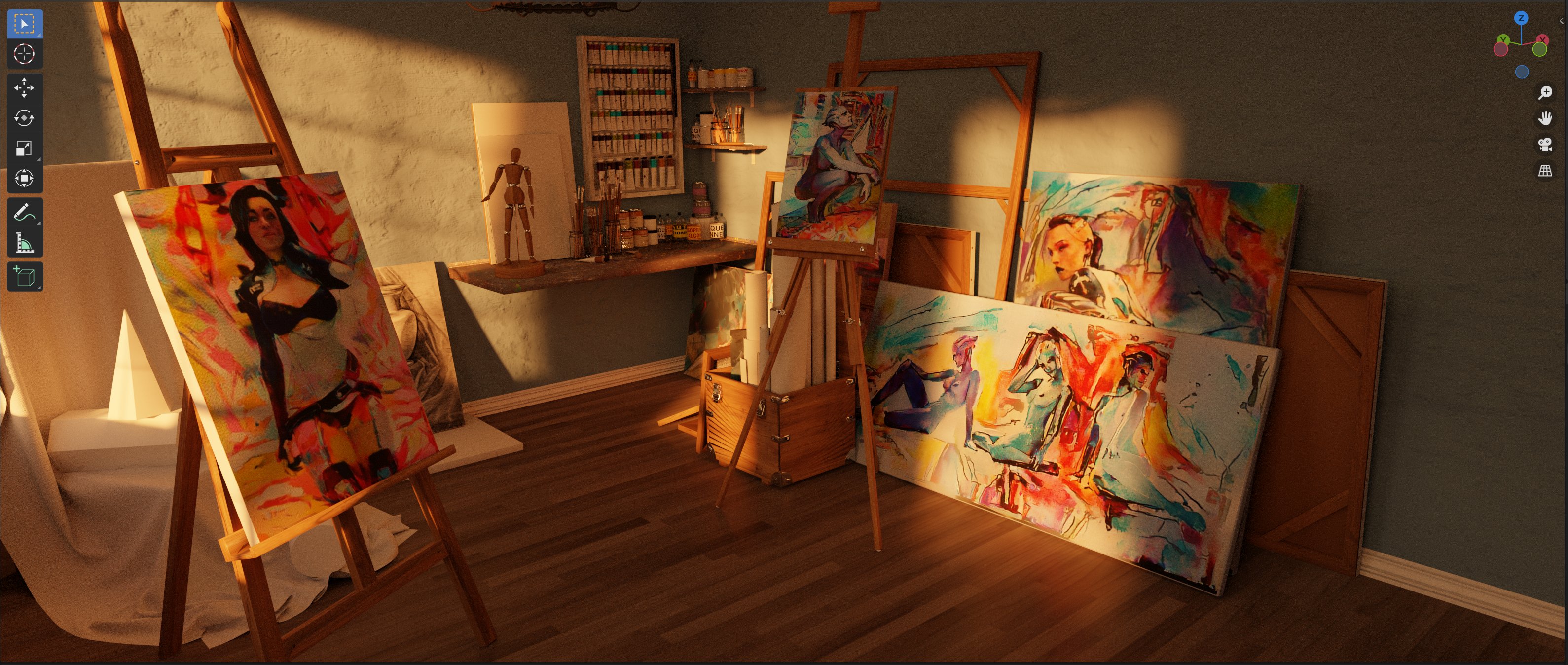 I pretty much played the dead this weekend to take some time for myself. It looks like I found what was wrong. I've managed to work nicely on a collab but also another personnal project that I had in mind for quite a long time. Here's a WIP of the scene https://t.co/wzD1mx0ptF