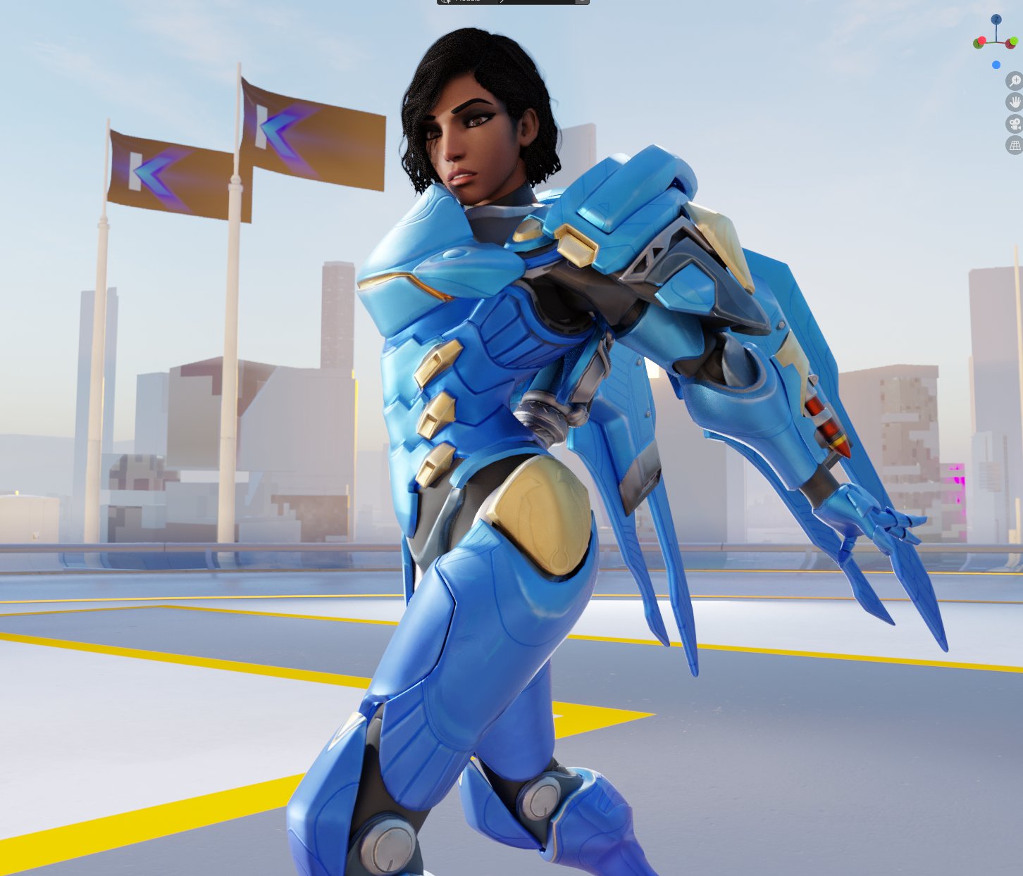 I'm currently working on my own version of #Pharah. Everything's new to me so I try to progress without harassing my bro @Th3Celtic
Don't pay attention to the previews, it's in extremely early state and I don't have time to render them (maybe later ?) https://t.co/LqY1313xxb