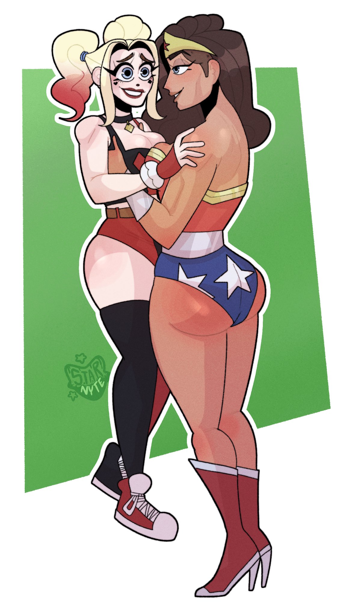 Technically a redraw of an old piece but I love my silly little rarepair #HarleyQuinn #Wonderwoman #nsfw https://t.co/QmXa6Nxpcp