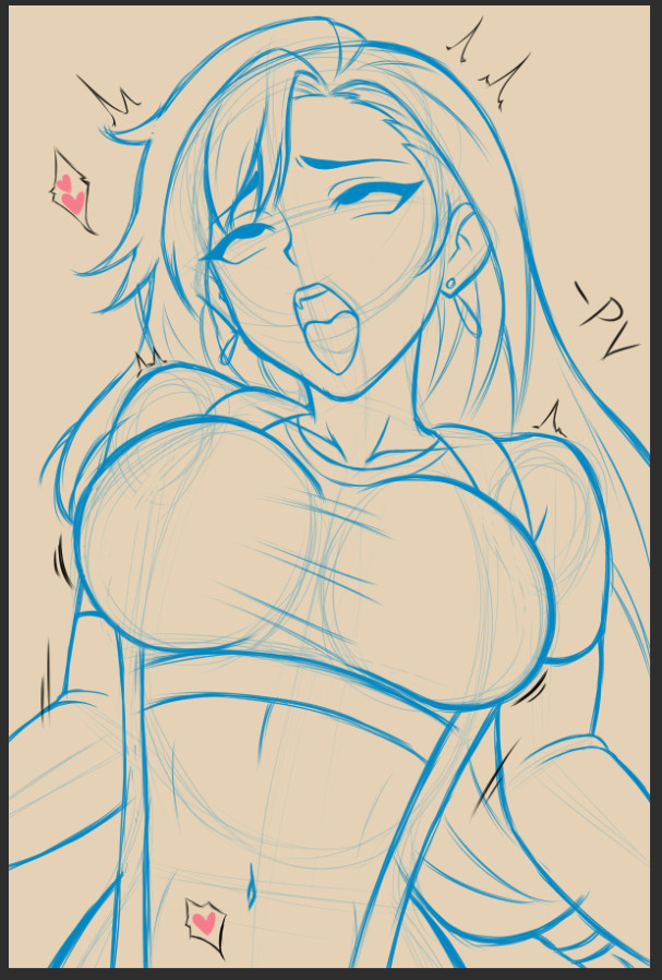 Coloring/rendering/painting is so long and laborious. Whereas new sketches are quick and immediately gratifying.
Here's a Tifagasm.