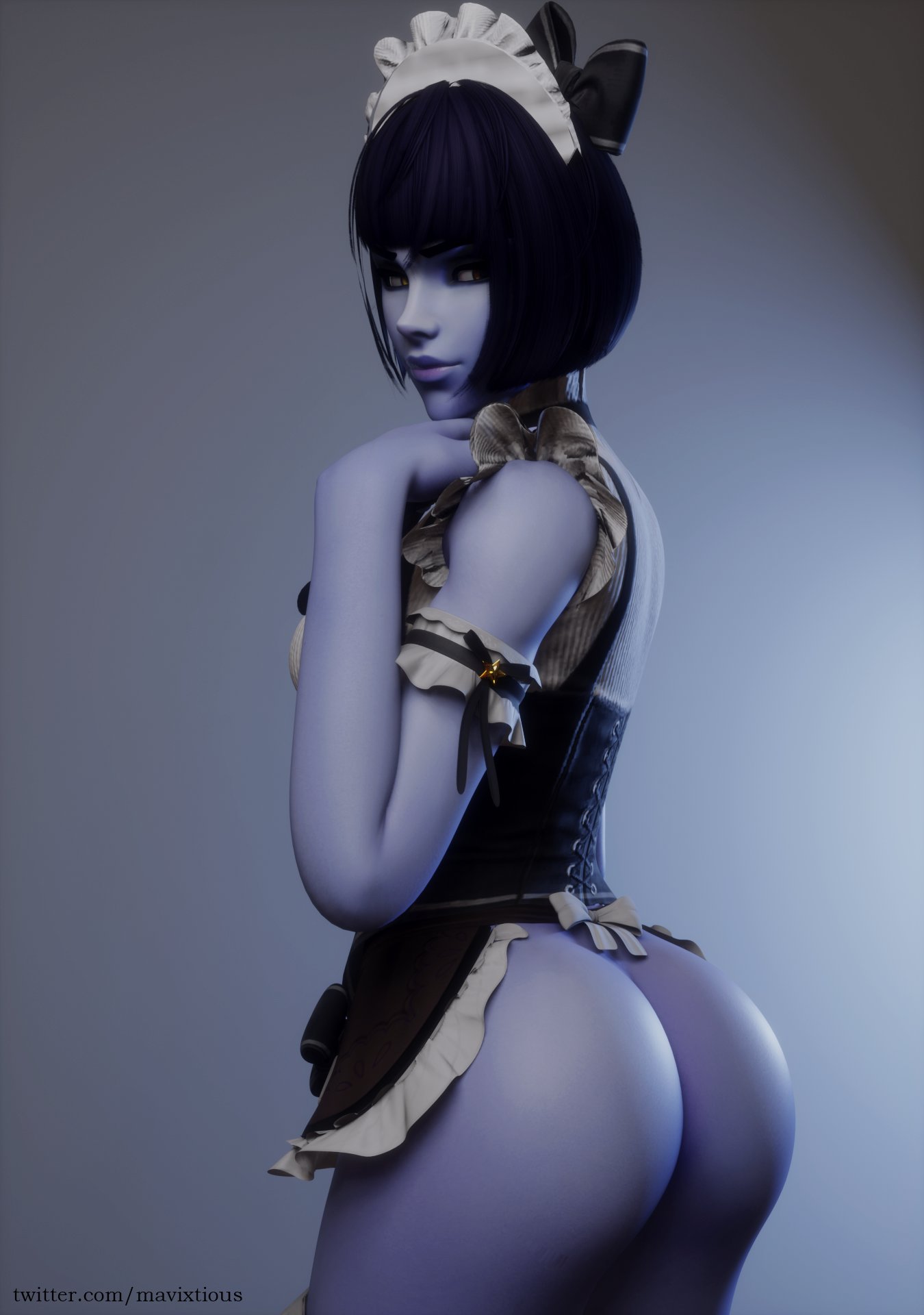 Widowmaker French Maid !
I really couldn't decide about the hairstyle, so have four of them. https://t.co/3IkF0co4iV