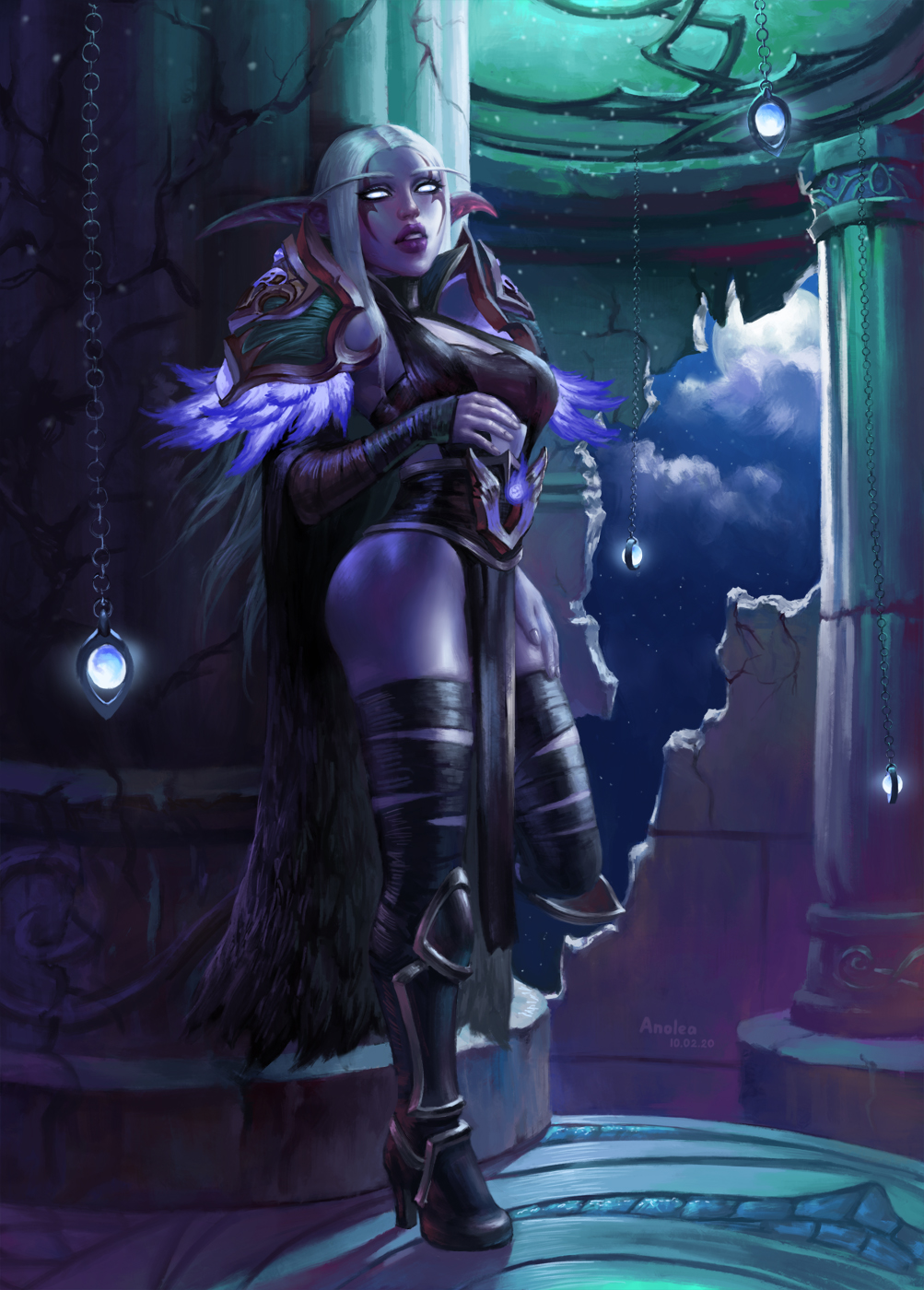 Night elf, commission https://t.co/czD9NxXG0c