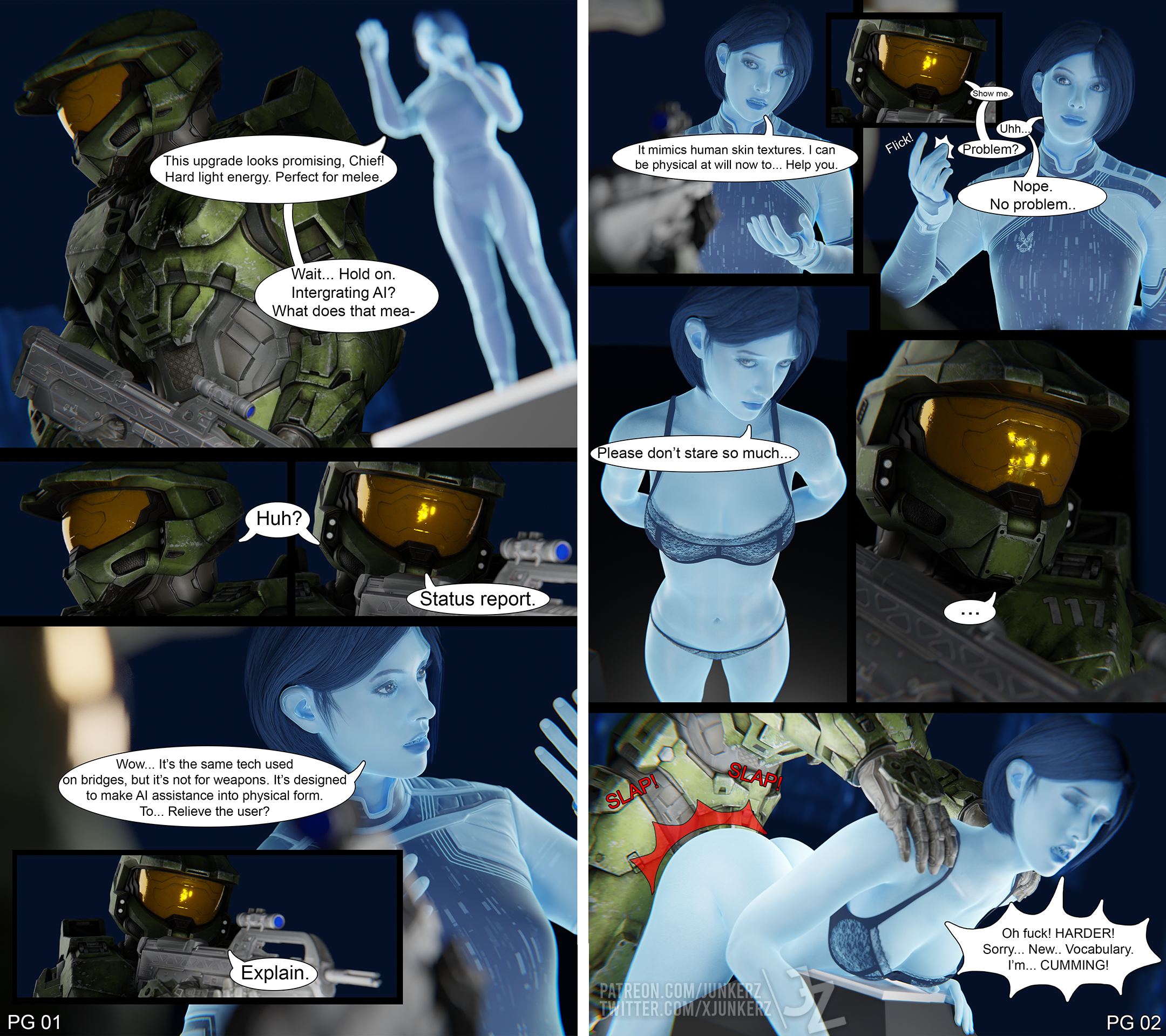 Hard Light (#MasterChief x #Weapon)
A weapon to surpass Metal Gear?
Imgur: https://t.co/6Vt2woLG0U
Model by @Memz3D
No WM Comic + 5 full images
1080p: https://t.co/ZheEwVLbEi
4K: https://t.co/jtMJkHFovS
#Halo #Cortana #r34 #Rule34 https://t.co/AME8b6Kphk
