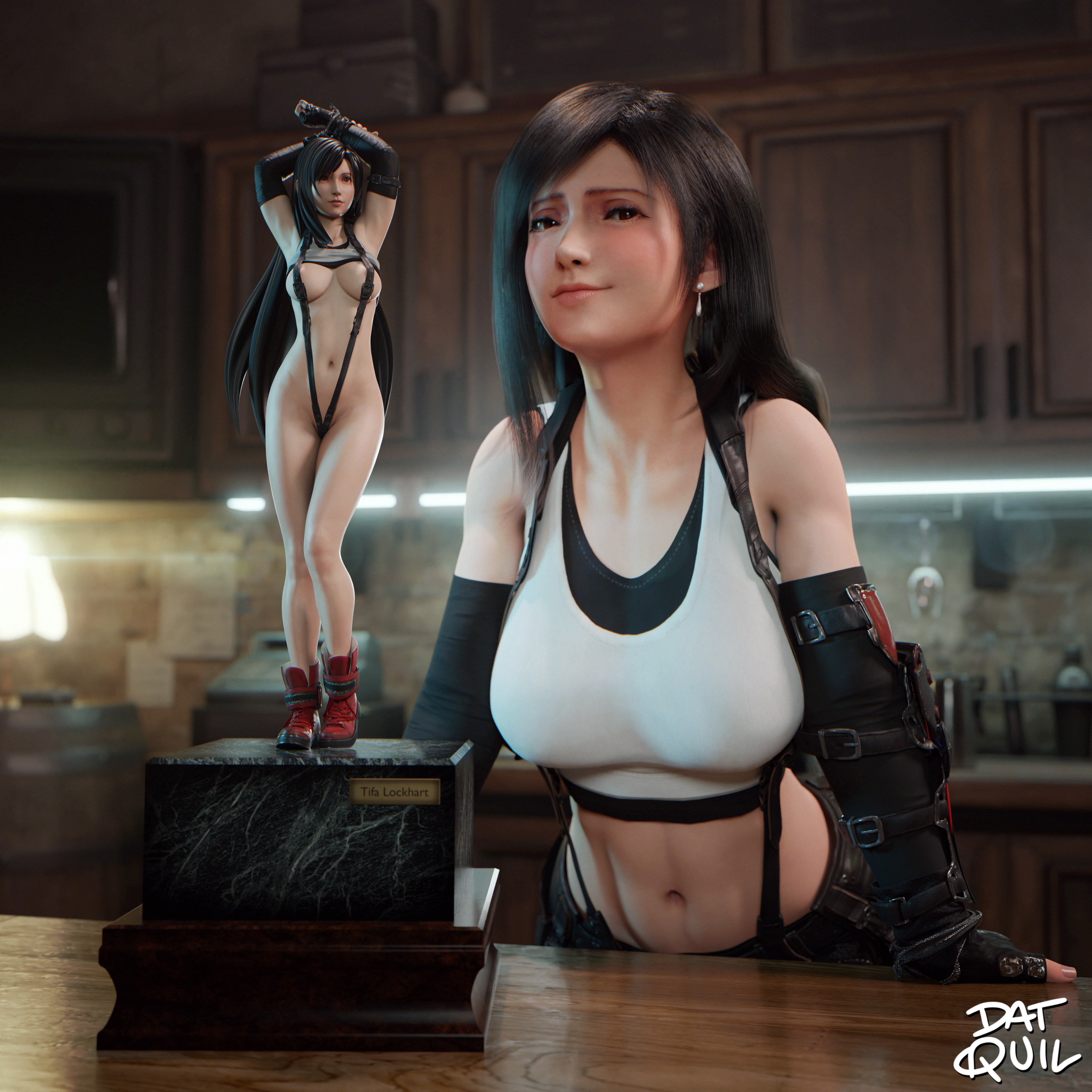Tifa Lockhart posing in a crop-top