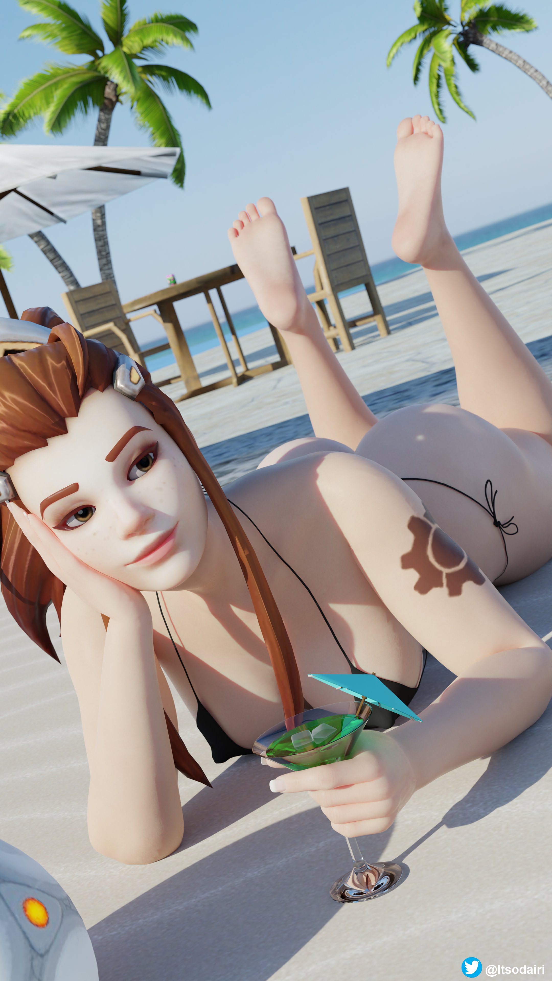 Brigitte relaxing on a hot day ! 😋
#Overwatch #Brigitte #Feet https://t.co/PytcyeAXEc