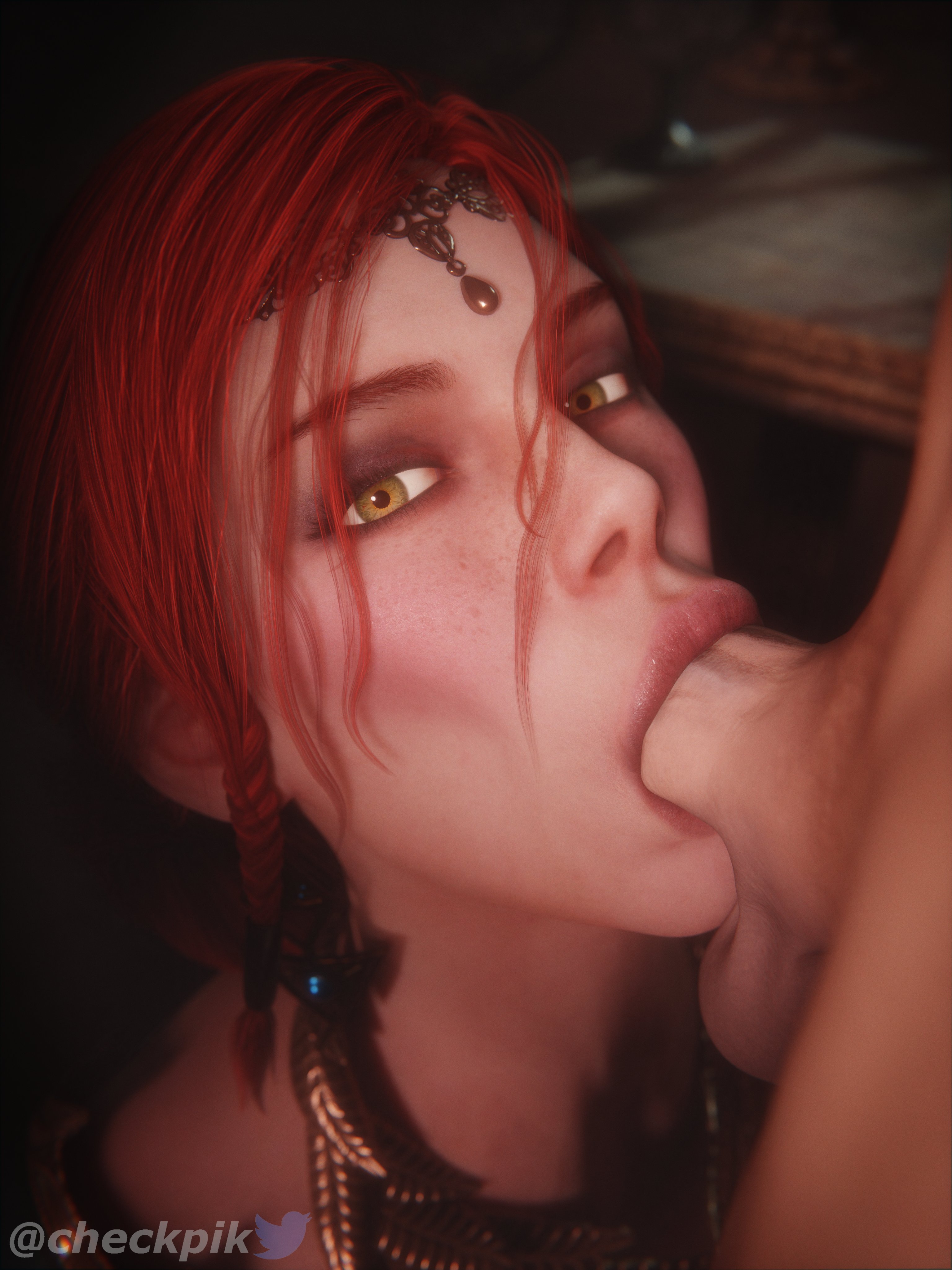 Triss Merigold sucking a penis