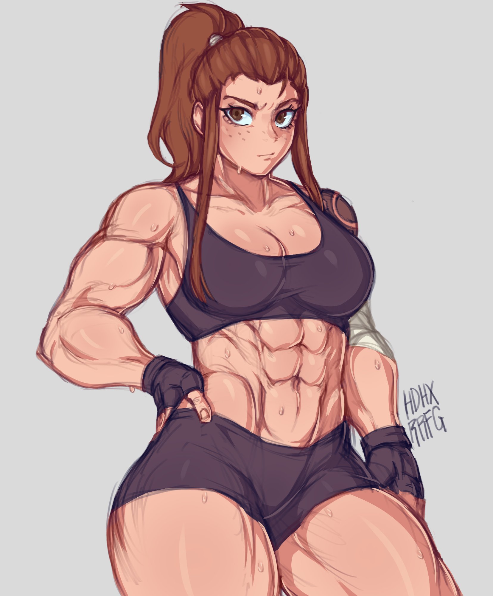 colored sketch of Brigitte from Overwatch https://t.co/88aSP1RqFm