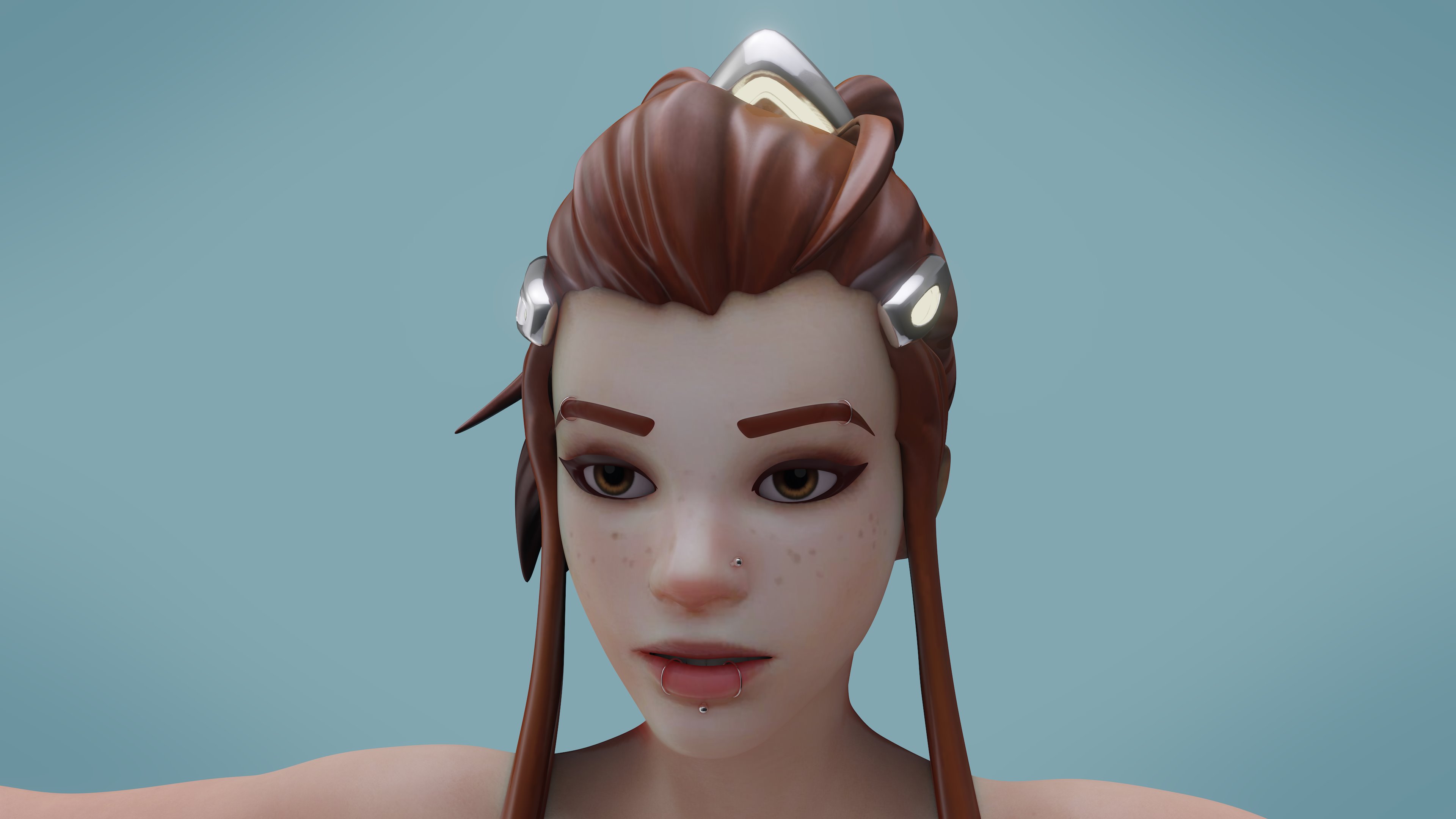 I should be creating renders, but instead I'm covering Brigitte with piercings. https://t.co/5KaPBZpioU