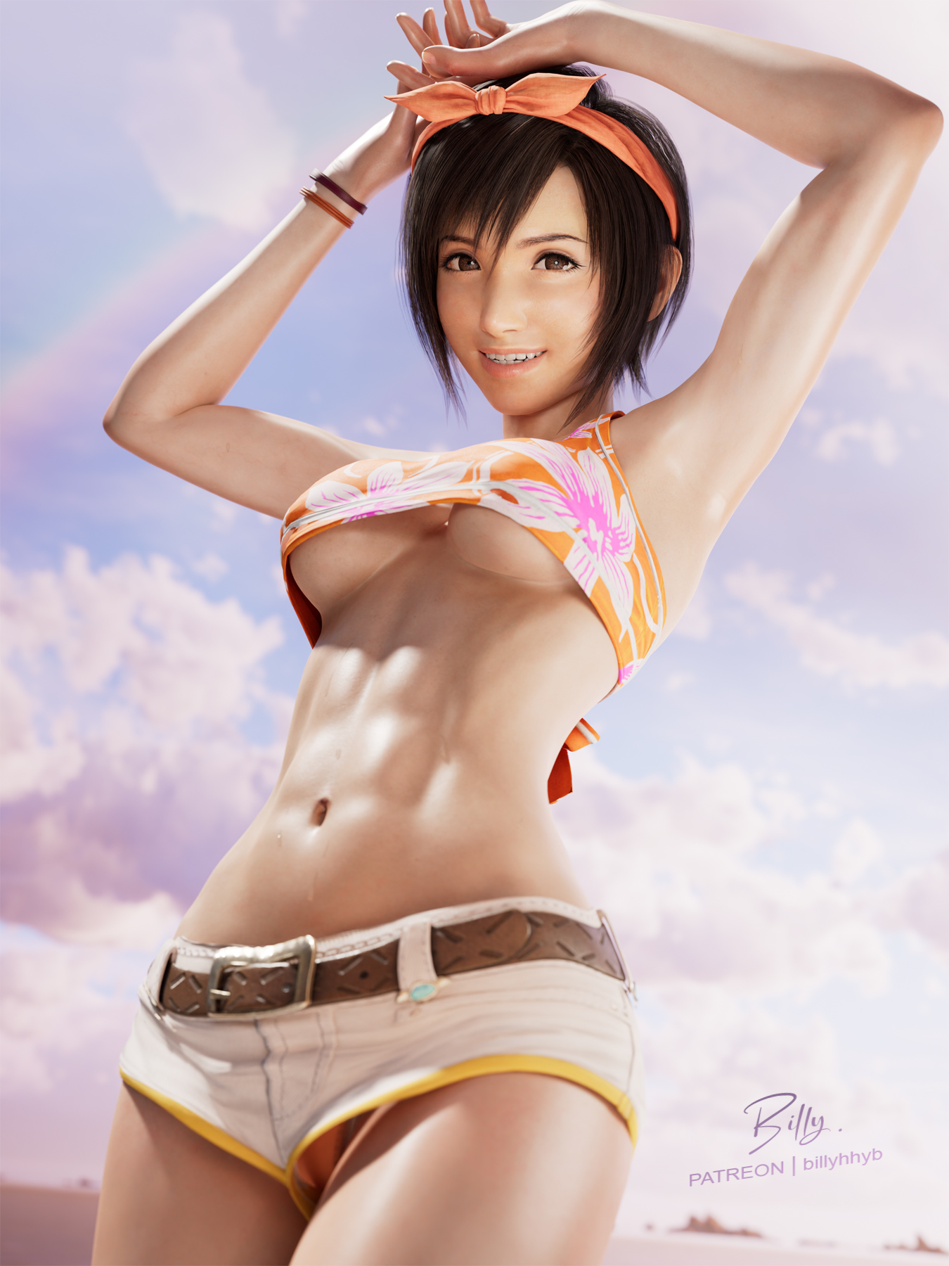 Yuffie Kisaragi smiling at the viewer.