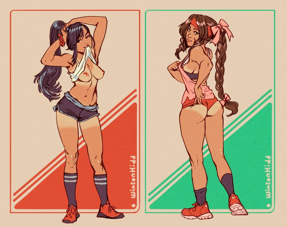 Tifa and Aerith (2021)❤️🩵