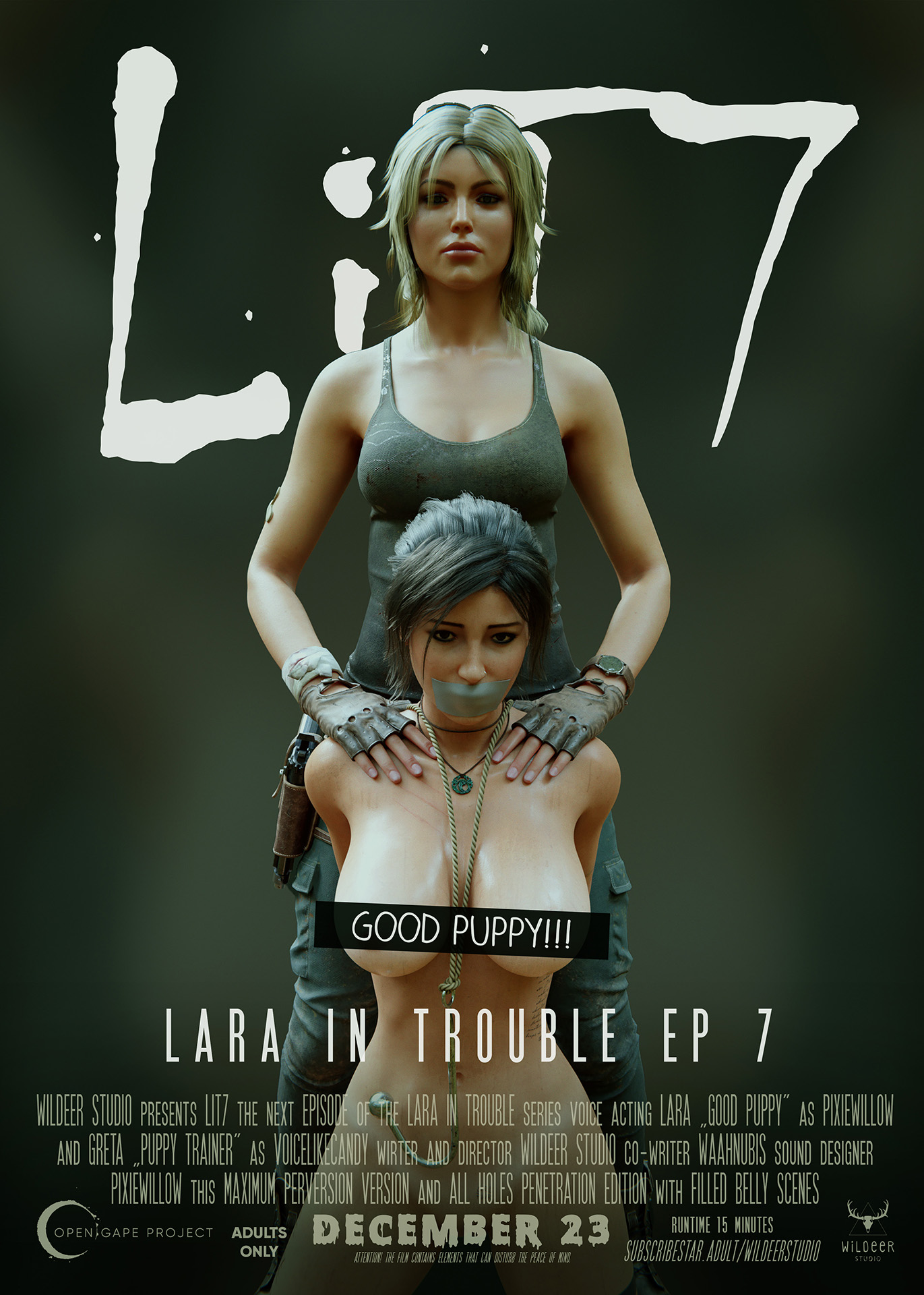 Lara In Trouble episode 7 will be arrive next week with sound. Thanks to the fantastic work of @_PixieWillow and @_VoiceLikeCandy. The 15 minutes animation will be released on December 23 here on Twitter. πΏ
"Premiere screening" for supporters tomorrow. π€π https://t.co/6vOrfRhyXD